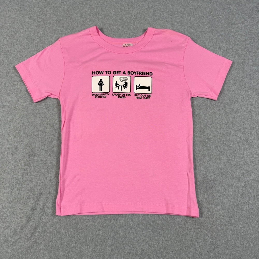 Fred Is Red Pink How To Get A Boyfriend Graphic T-Shirt Cotton Large Made in USA
